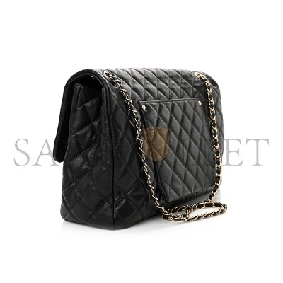 CHANEL CAVIAR QUILTED XXL TRAVEL FLAP BAG BLACK AS4661 (41*27*11cm)